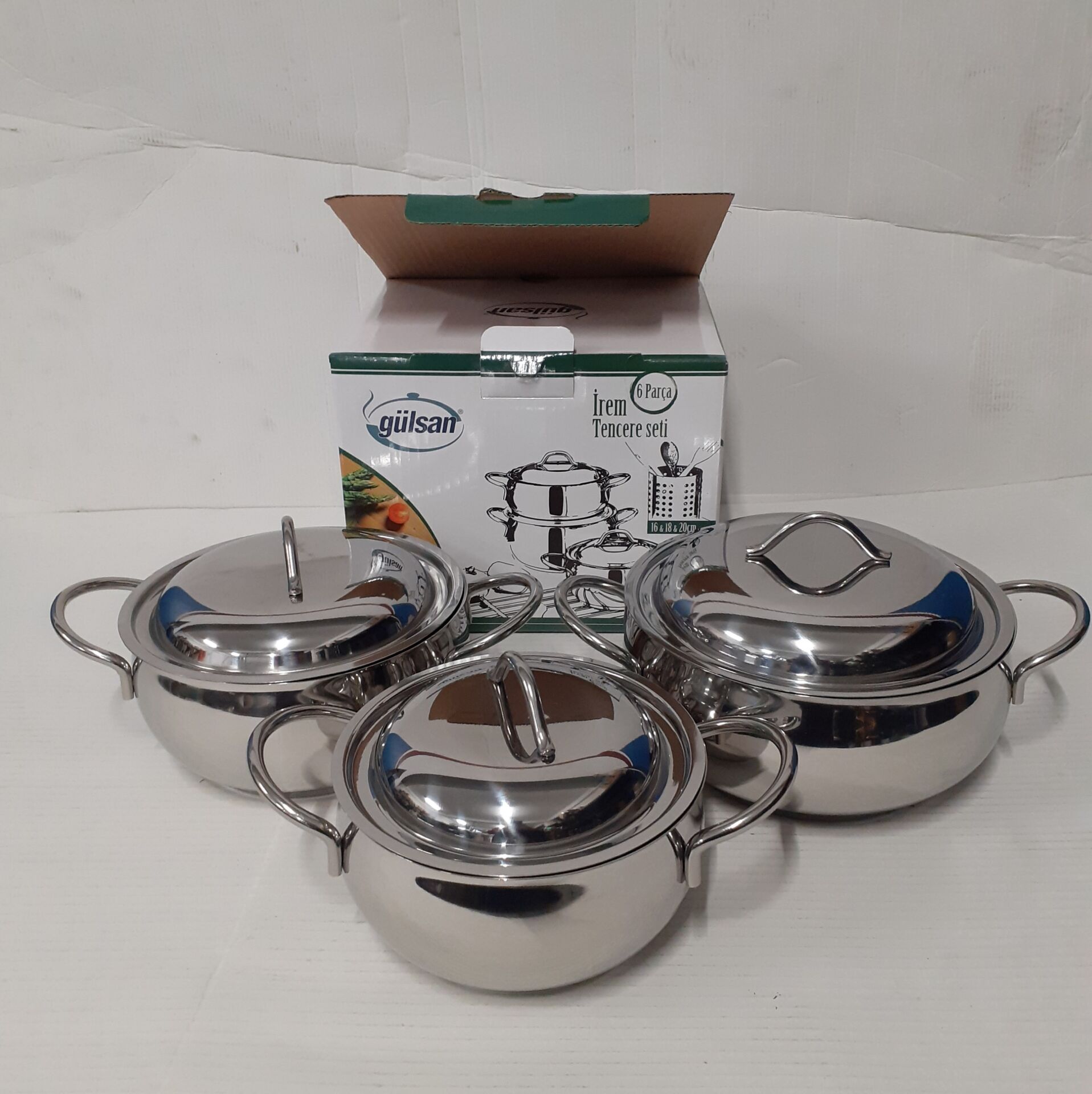 Gülsan İrem 6 Parça Çelik Tencere Seti