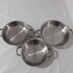 Defolu Gülsan Çelik Omlet Sahan Set Cam Kapaklı