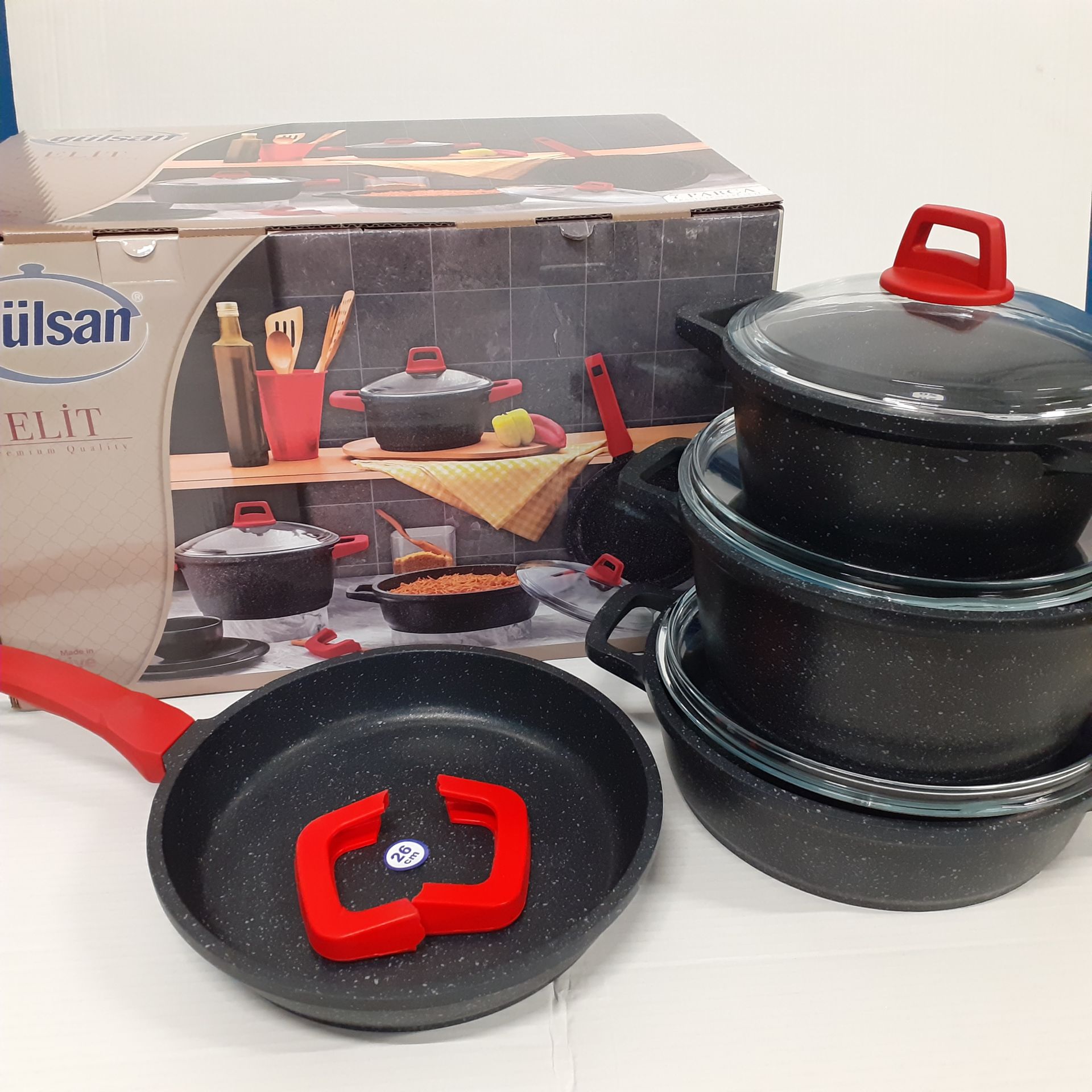 Gülsan Elit Döküm Granit 7 Parça Tencere Seti