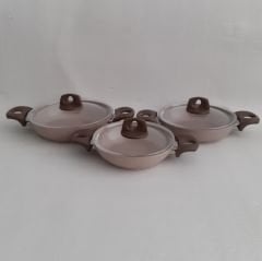Defolu Safran Granit Sahan Set Cam Kapaklı