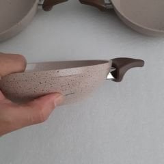 Defolu Safran Granit Sahan Set Cam Kapaklı