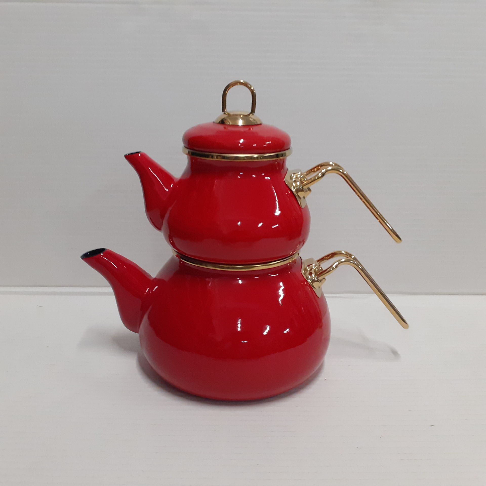 Emaye çaydanlık takımı ( Kırmızı, Lacivert, Gri)