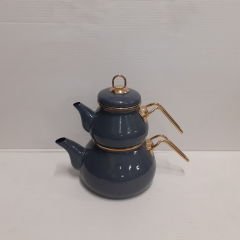Emaye çaydanlık takımı ( Kırmızı, Lacivert, Gri) Gri