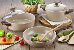 Gülsan safran 5 parça granit tencere seti