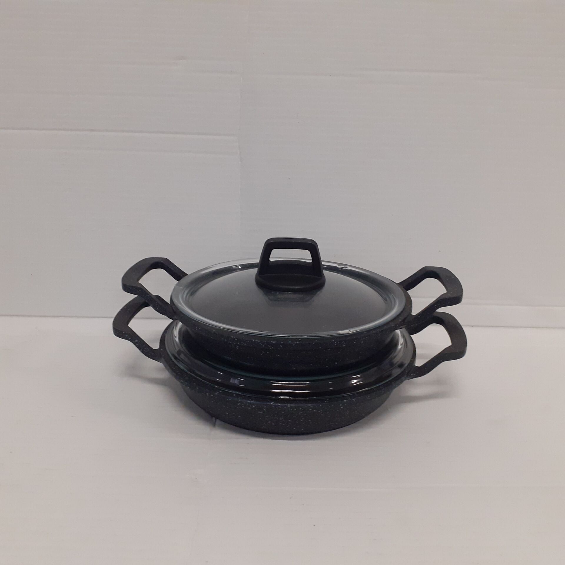 Gülsan Elit Döküm Granit 2'li Sahan Set Cam Kapak