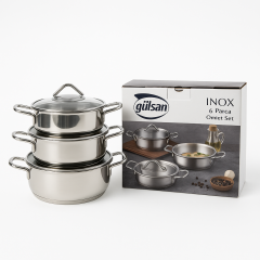 Gülsan İnox 6 Parça Çelik Omlet Sahan Set